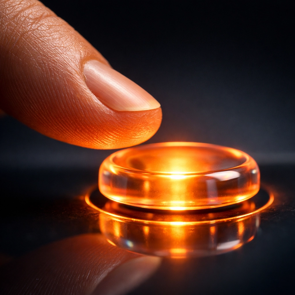 User interacting with a glowing call-to-action button to improve website conversion rates and UX.