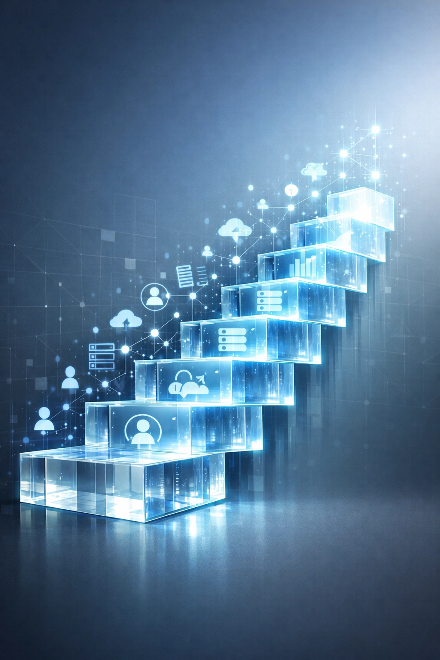 Visual representation of IT scalability and business growth with managed services