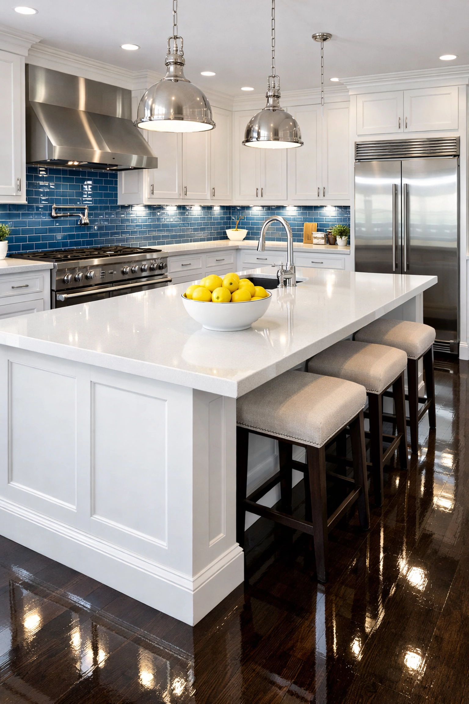 A spotless luxury kitchen showcasing the Ninja-level results of professional house cleaning services MA.