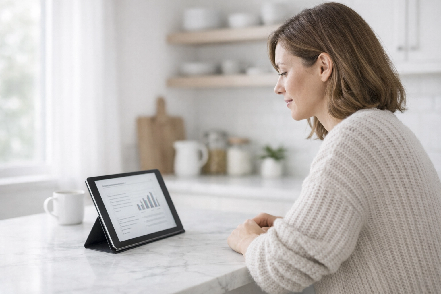 Canadian borrower reviewing installment loans in Canada terms on a digital tablet at home.