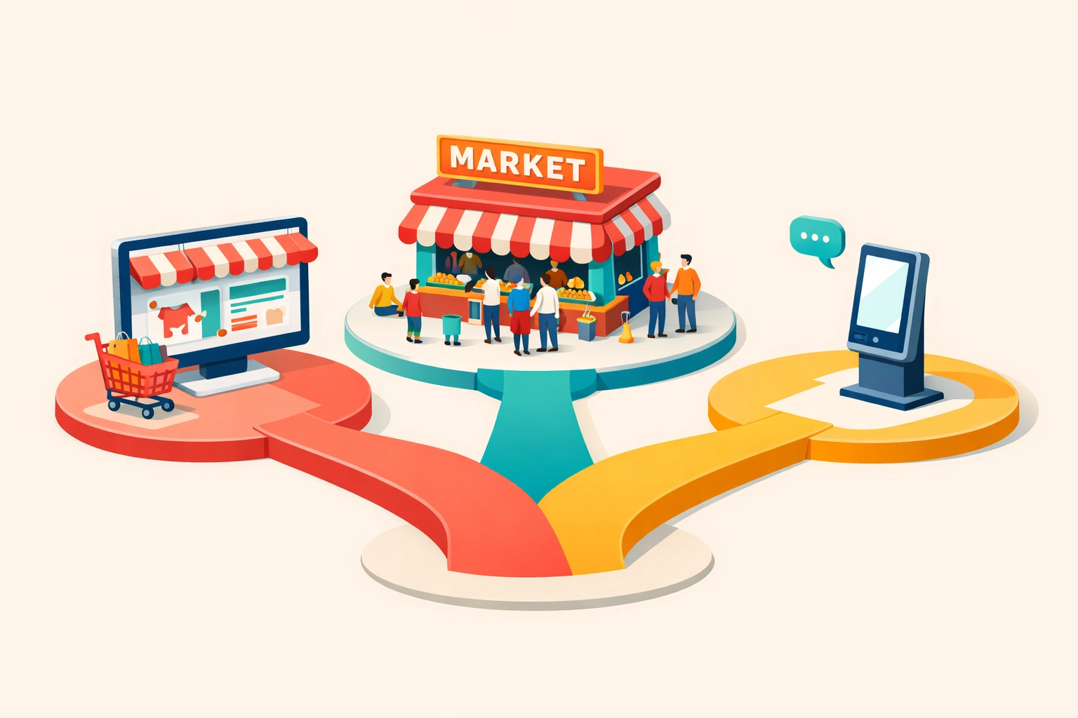 Three different ebook selling platforms showing website, marketplace, and digital storefront options