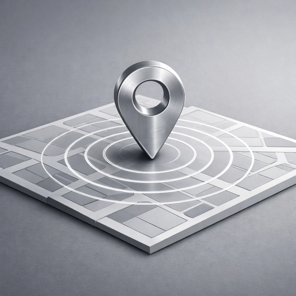 Map location pin signifying local search dominance and market exclusivity for chiropractors.