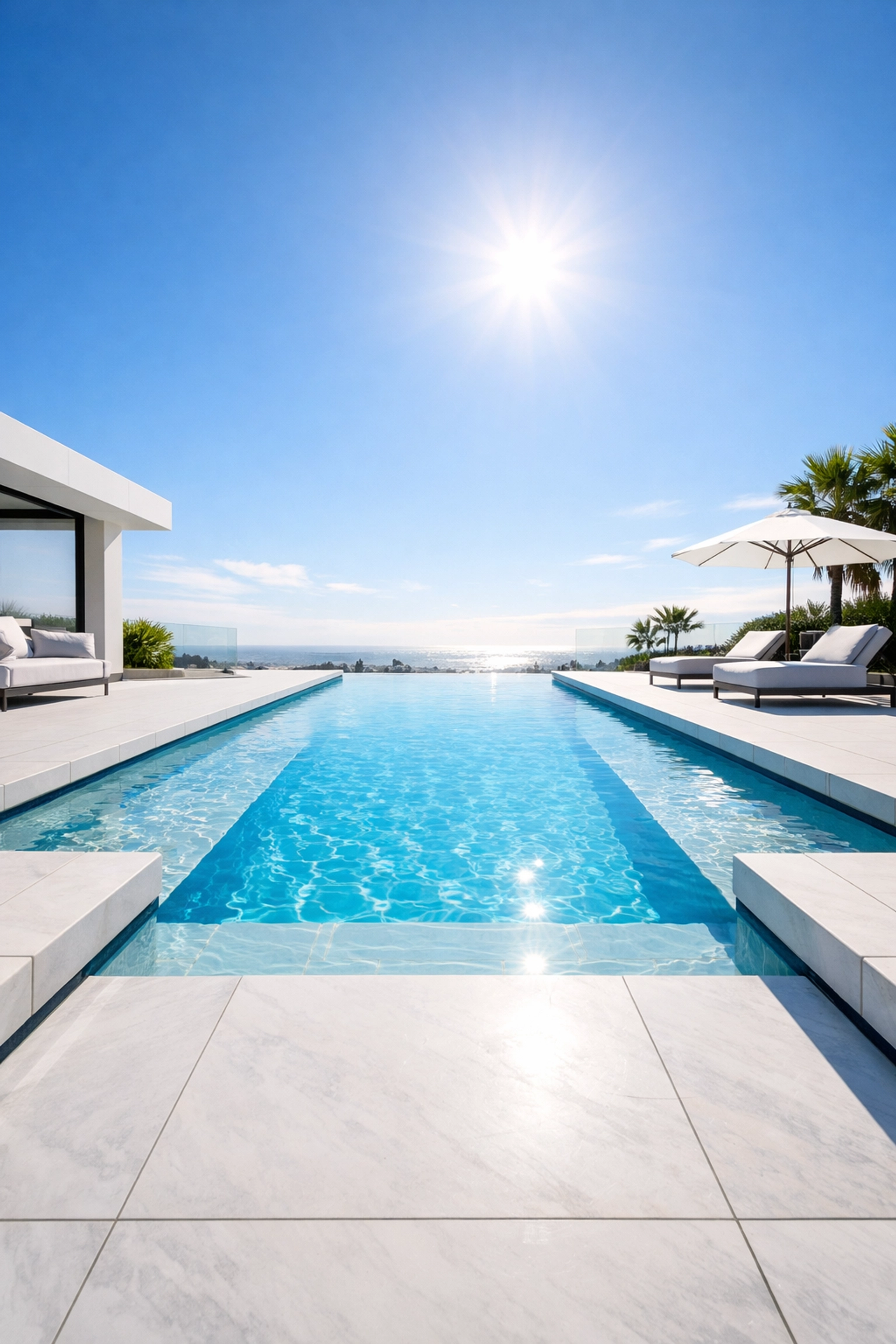 Pristine backyard swimming pool showcasing the premium potential of a well-maintained pool route exit.