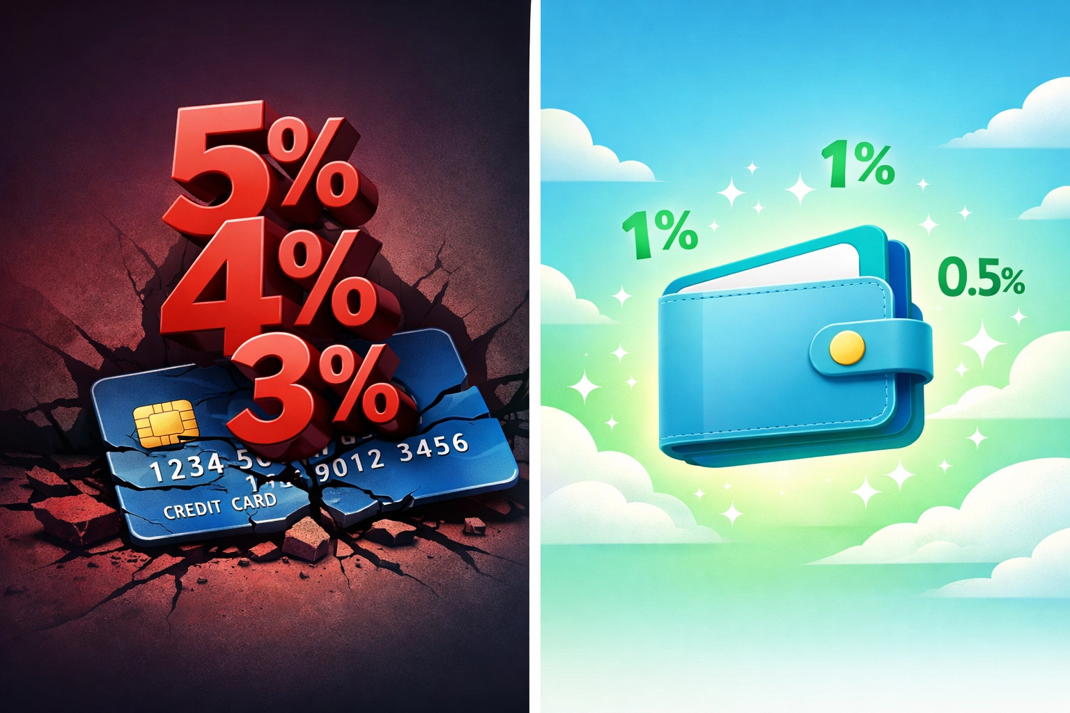 Fee comparison showing traditional payment processing costs versus LareBlocks lower merchant fees
