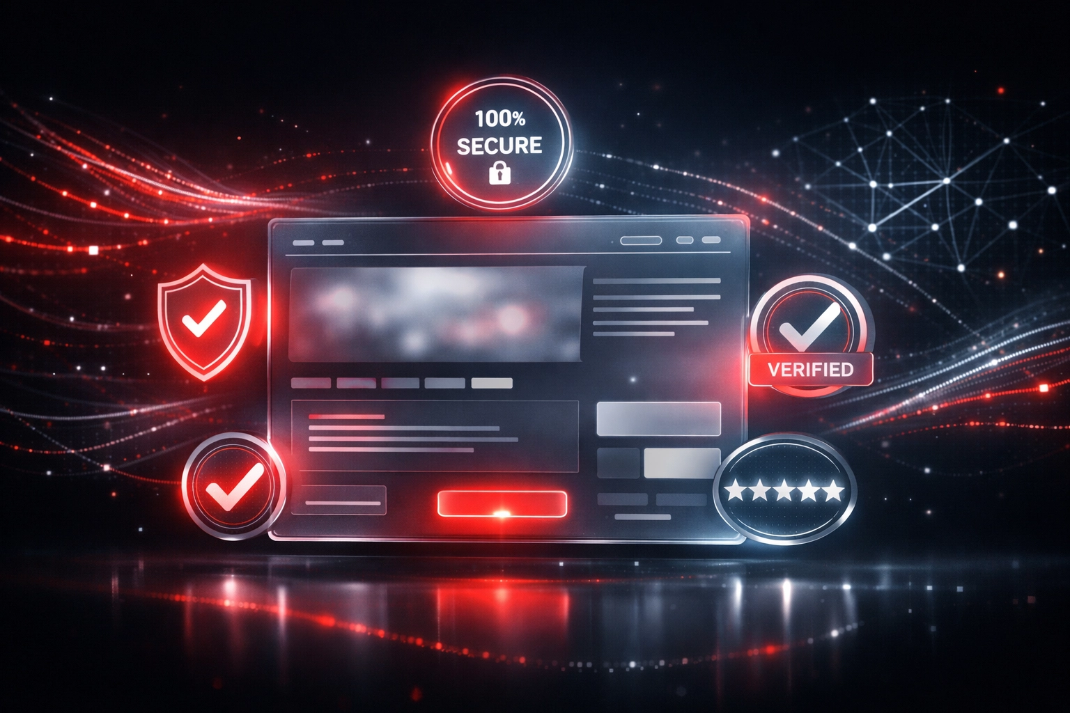 Website trust signals and verification badges showing Google AI credibility evaluation