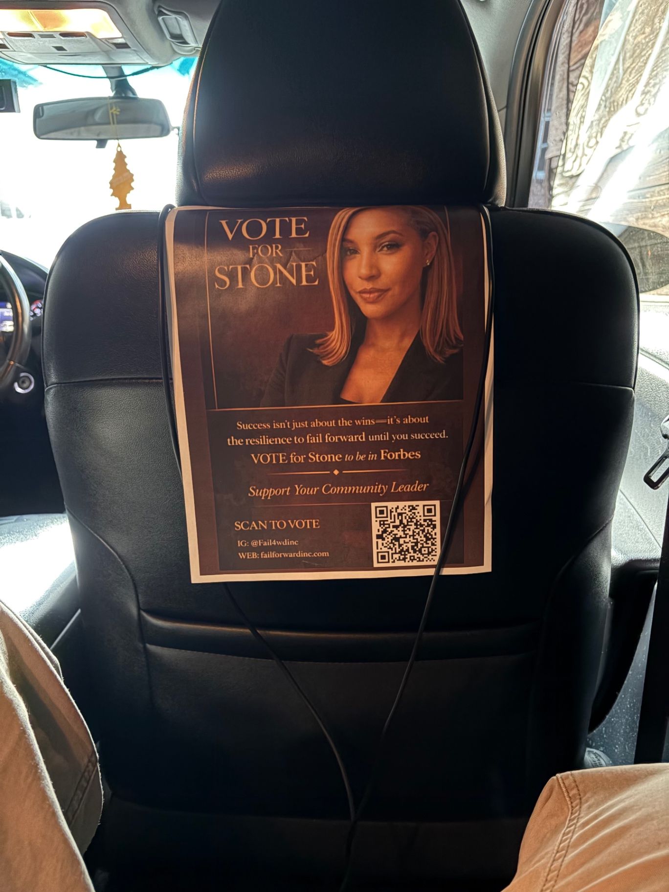 Vote for Stone - Rideshare Flyer Promo