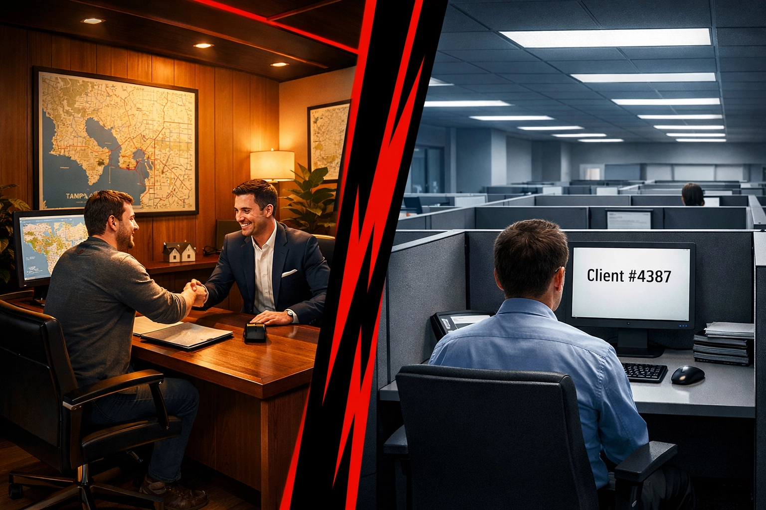 Boutique business broker meeting personally with Land O' Lakes business owner vs impersonal big box firm