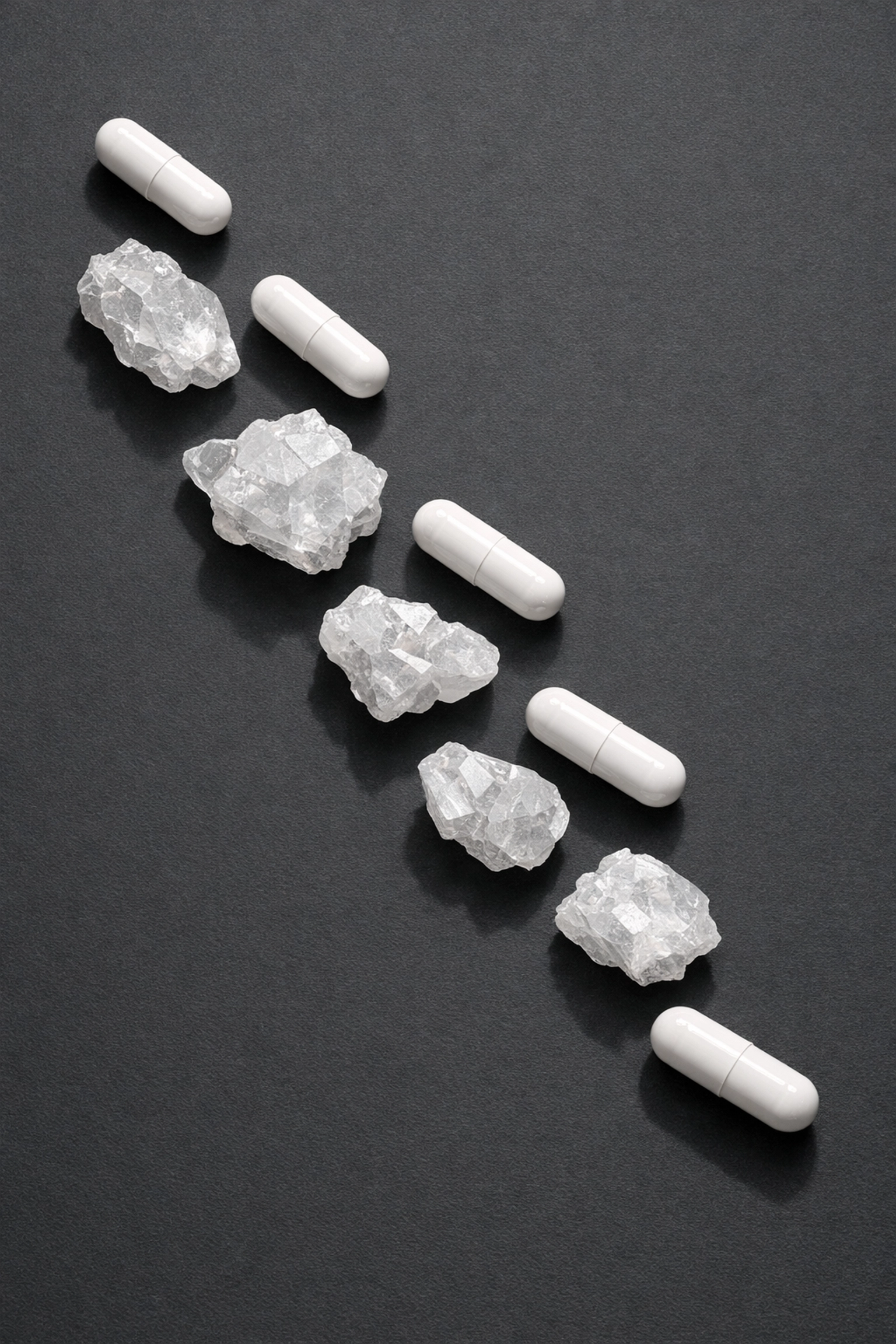 Recovery supplement capsules and minerals used to support muscle health and combat oxidative stress in athletes.