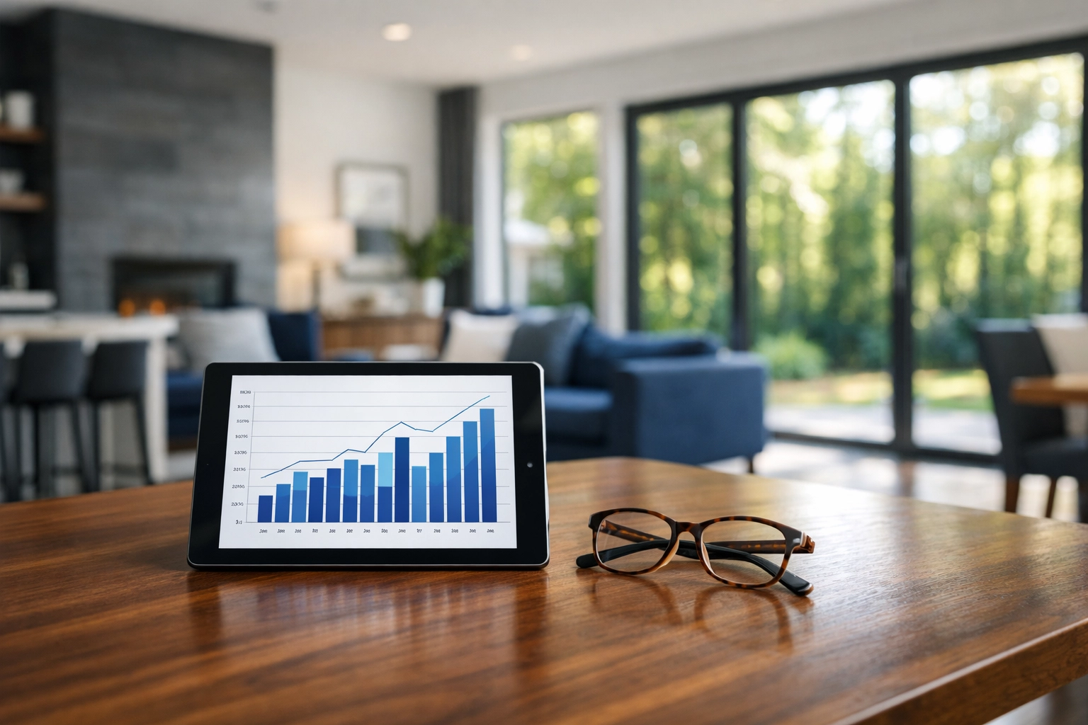 Financial planning for a down payment in Ontario for a first time home buyer in a modern home.