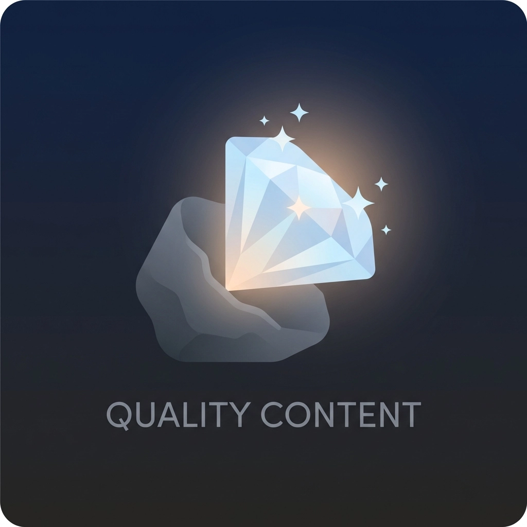 Polished diamond emerging from rough stone, illustrating the importance of creating high-quality affiliate content.