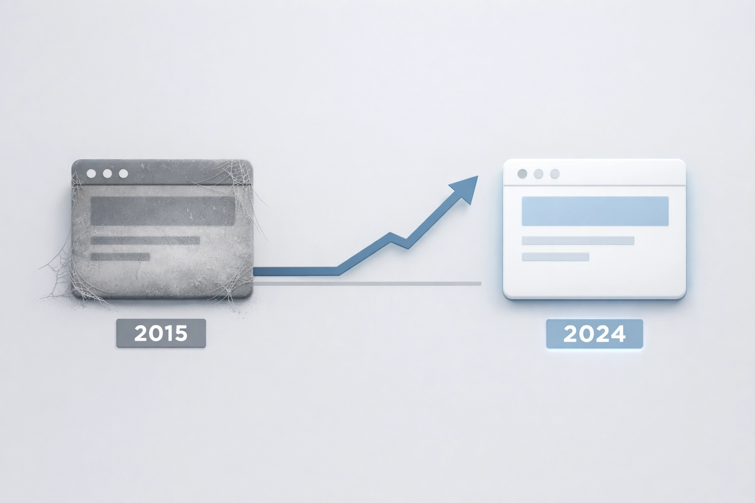 Comparison of older domain versus newer domain showing growth in search rankings