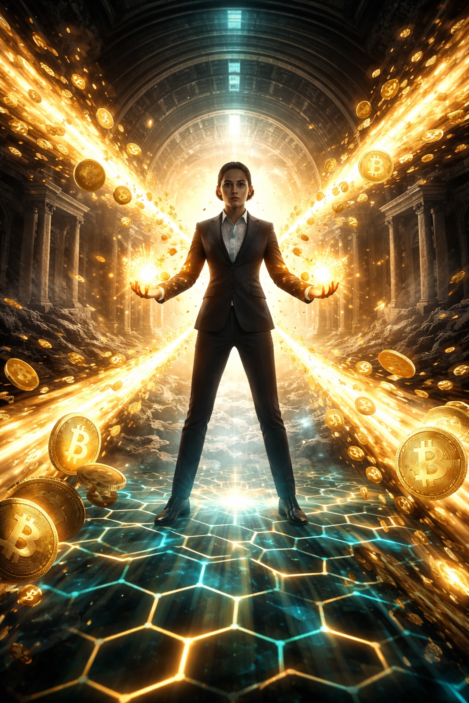 Business owner receiving digital currency, illustrating self-custody and merchant financial control with Web3