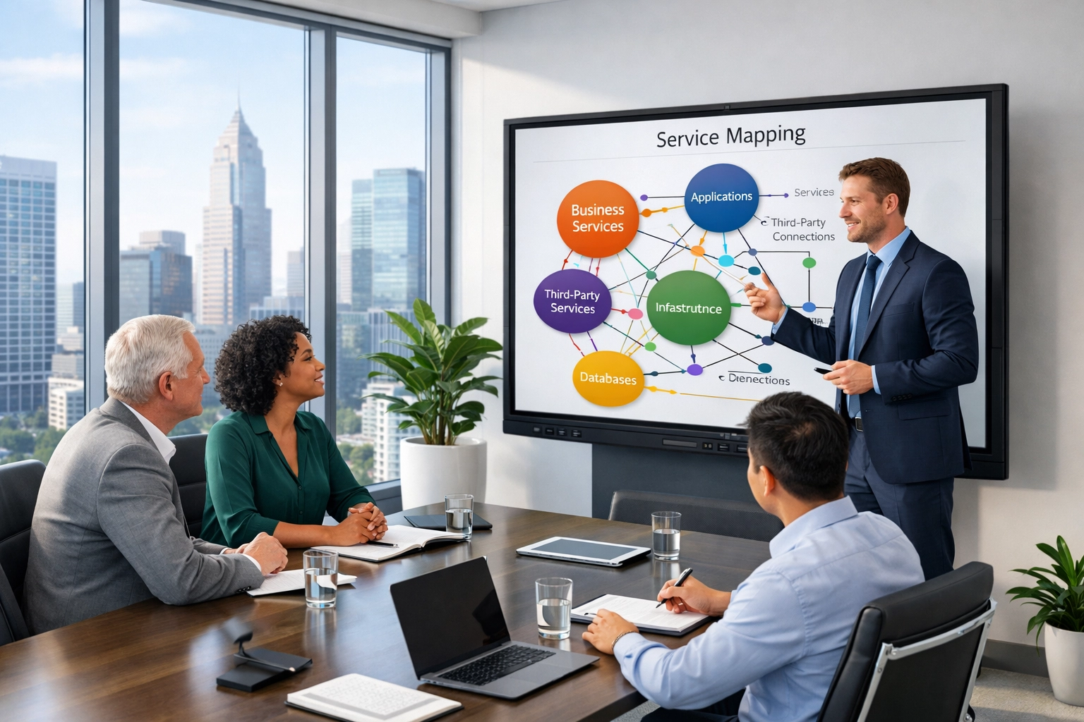 ServiceNow consulting services presentation on enterprise ITOM architecture and service mapping