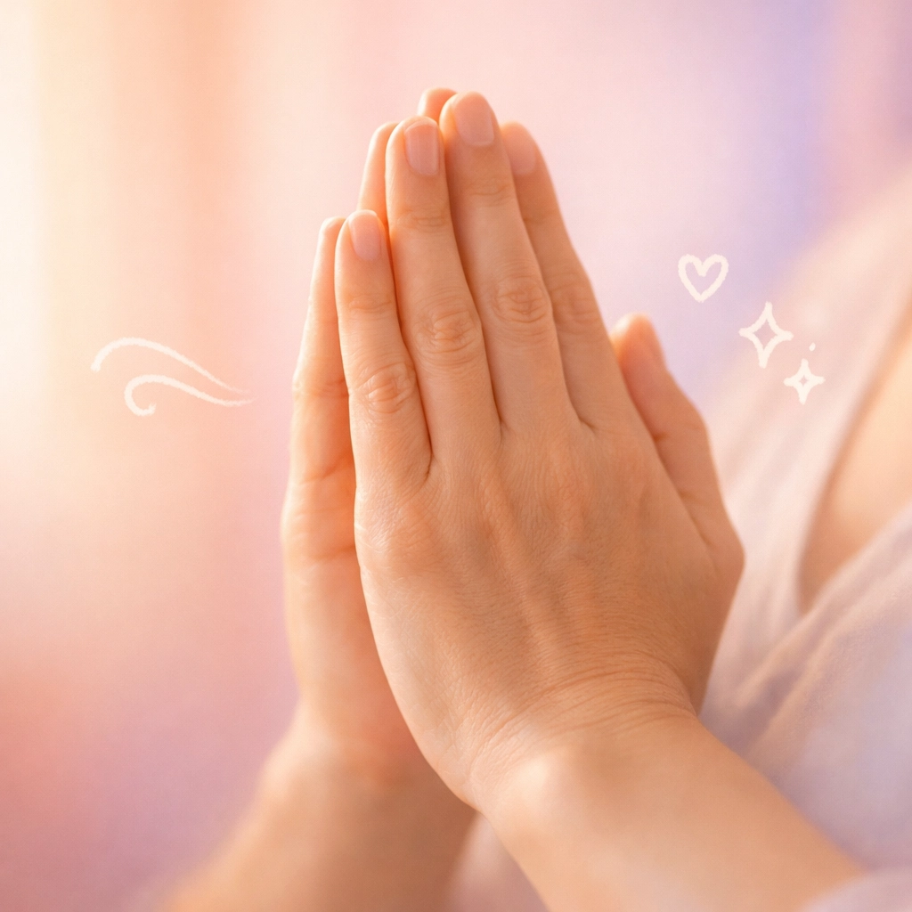 Hands in calm breathing position demonstrating nervous system reset technique