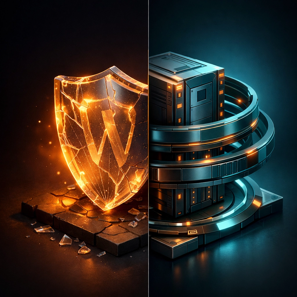 WordPress plugin security vulnerability compared to fortified server-level protection