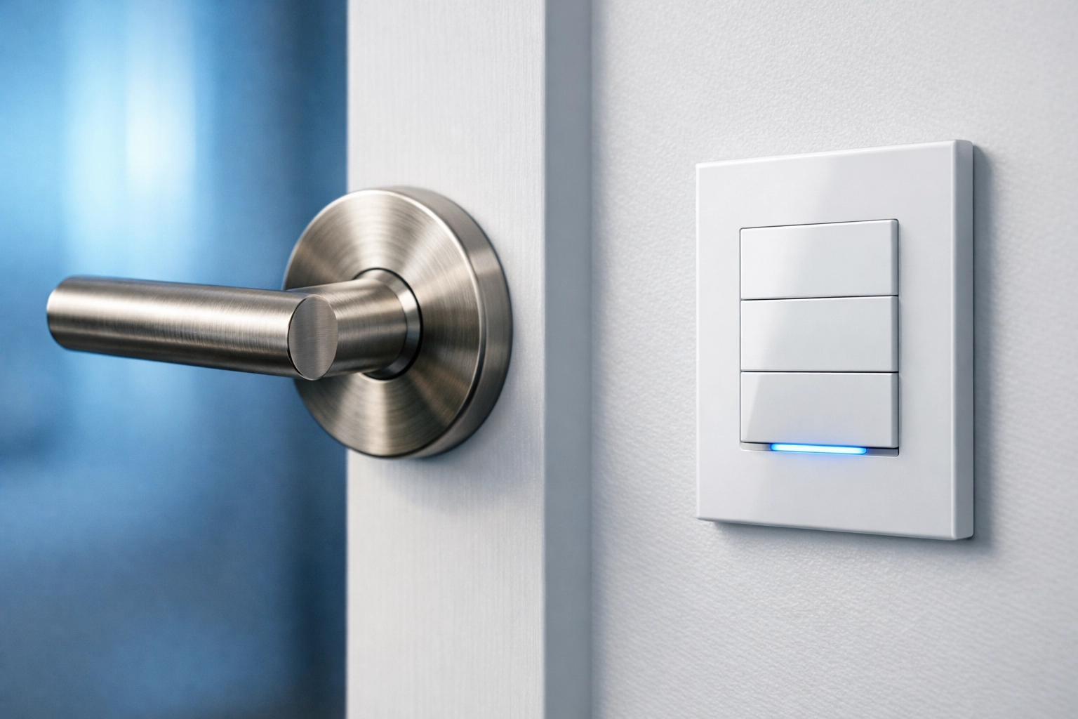 Sanitizing high-touch door handles and light switches, a key part of our maid service Cambridge routine.