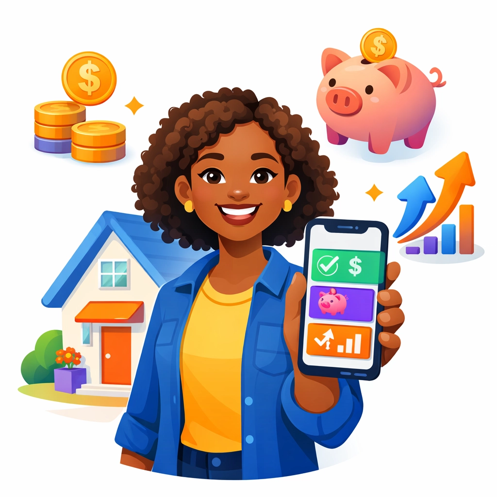 Homeowner using smartphone to compare contractor quotes and save money on repairs