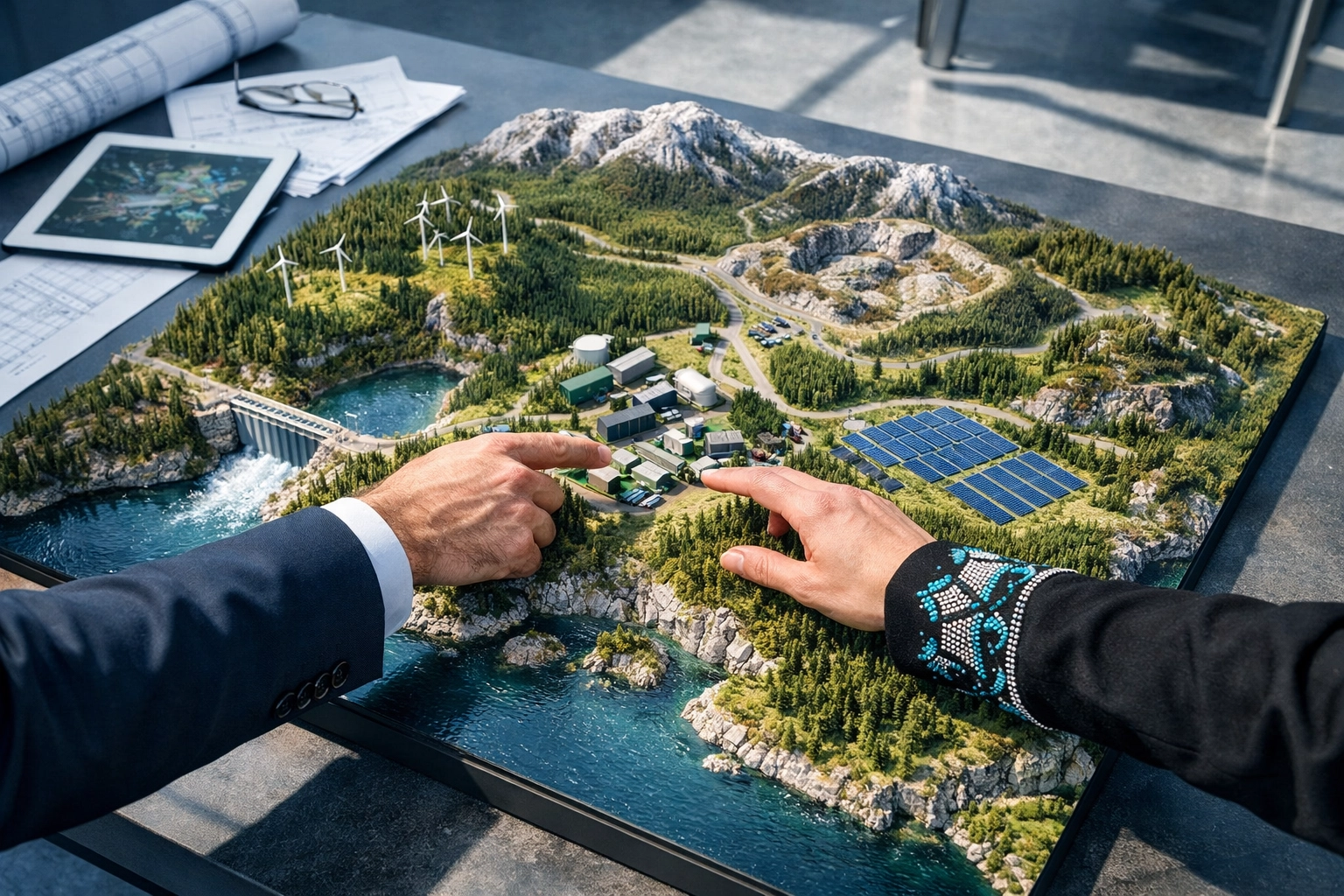 Collaborative planning for a Canadian resource project between industry and Indigenous representatives.