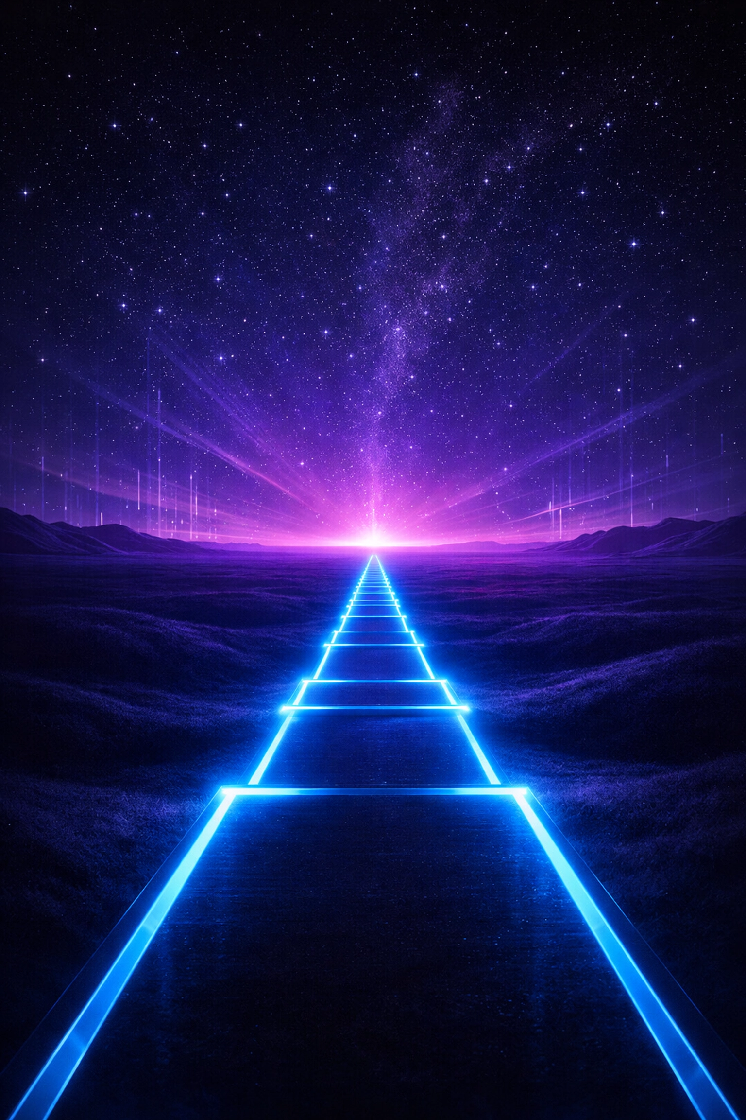 A glowing path illustrating a seamless buyer journey from search to AI-driven customer support.