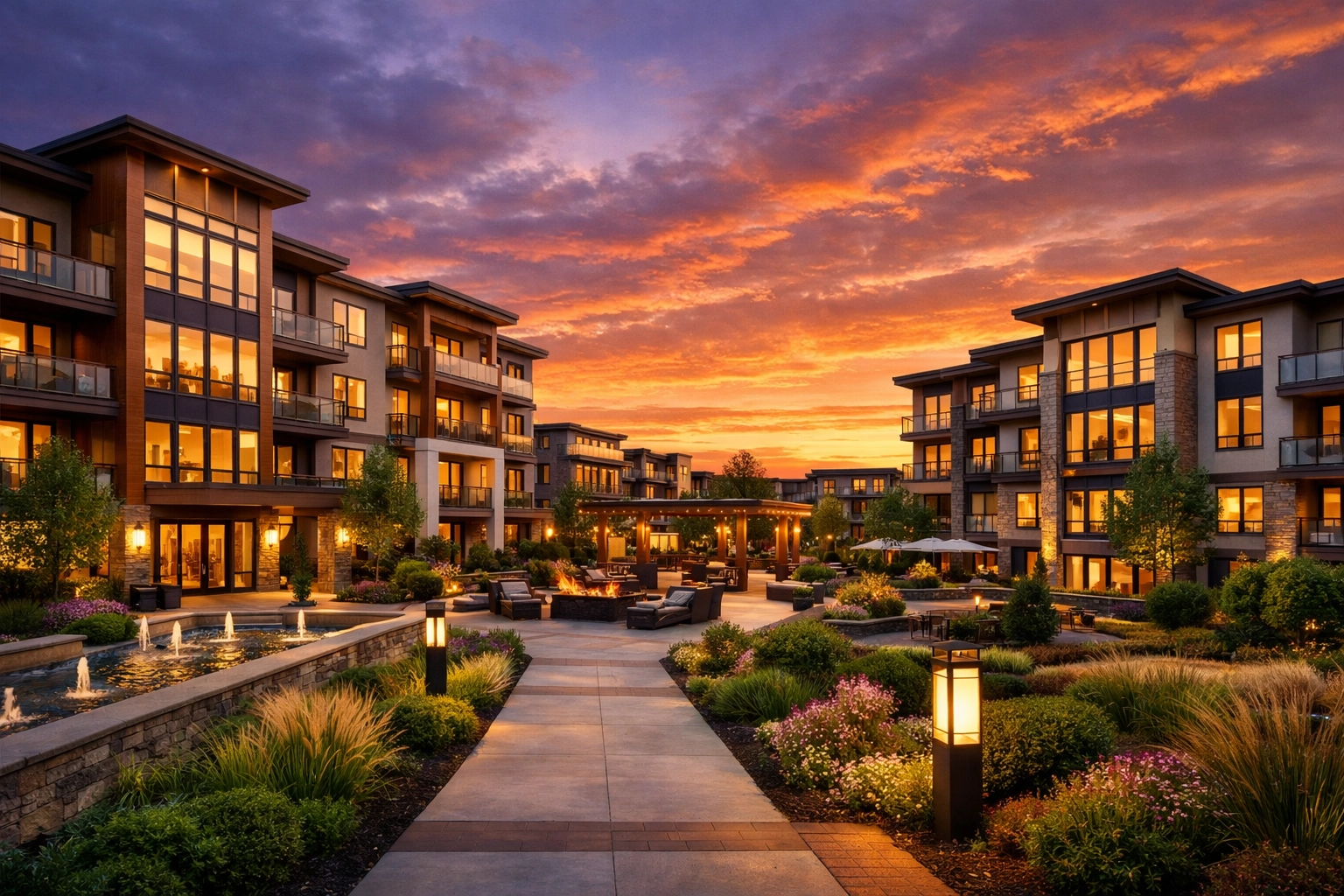 Modern multifamily apartment complex for real estate syndication investment opportunities