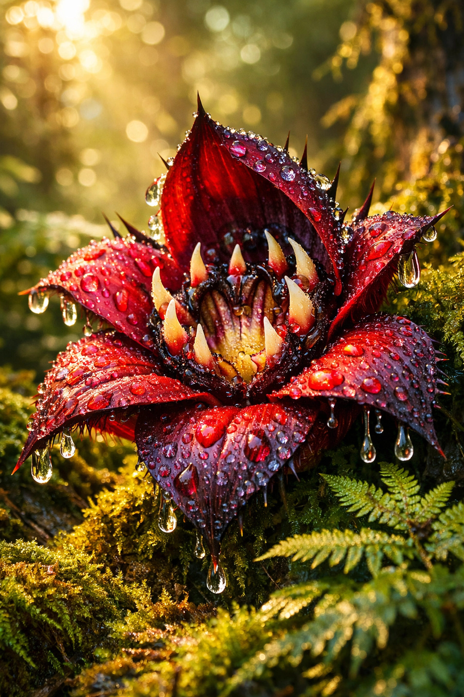 A beautiful but thorny exotic flower representing the hidden risks behind the natural and organic wellness fallacy.