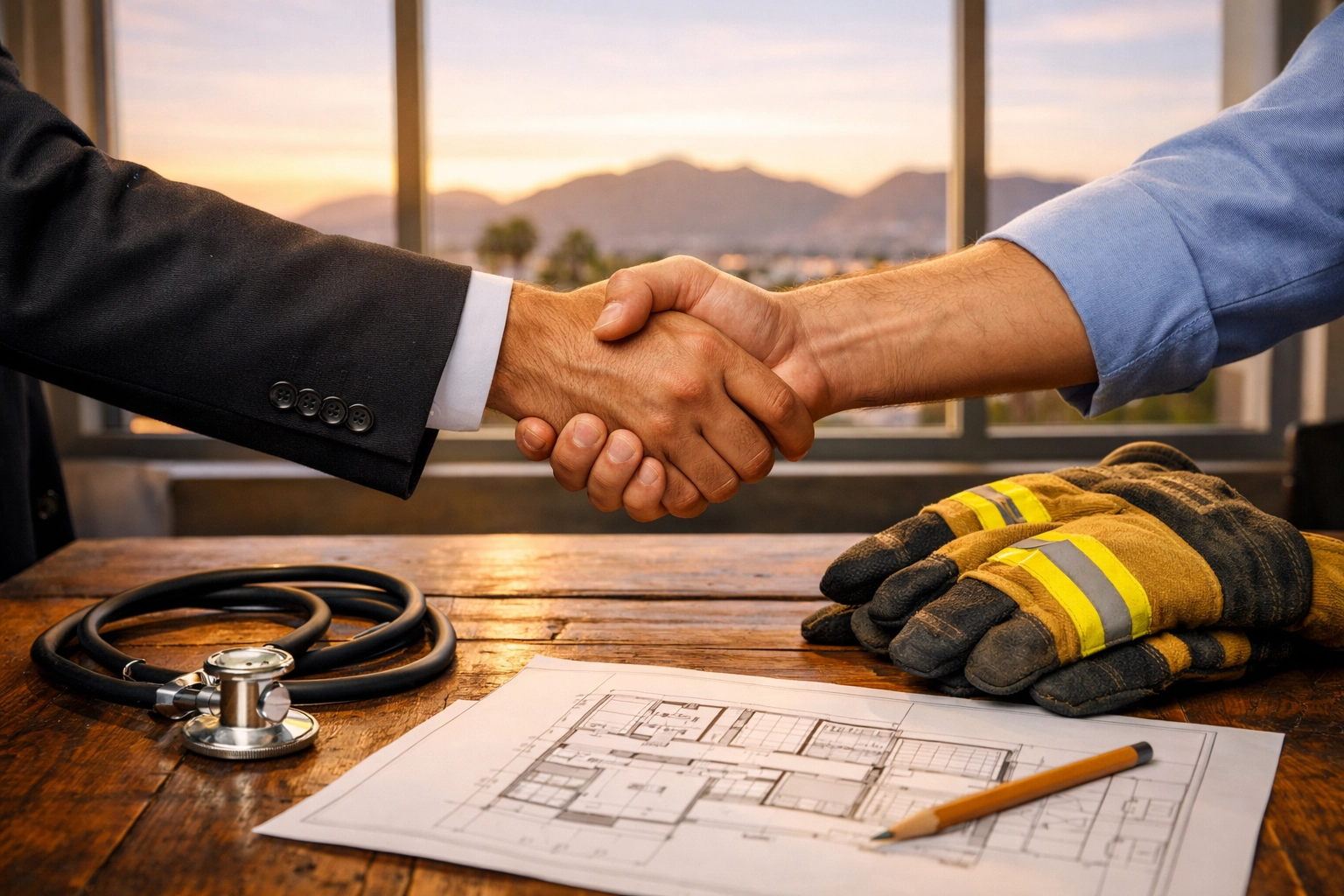 Professional handshake representing local Phoenix business support for West Valley community heroes. Professional handshake representing local Phoenix business support for West Valley community heroes.