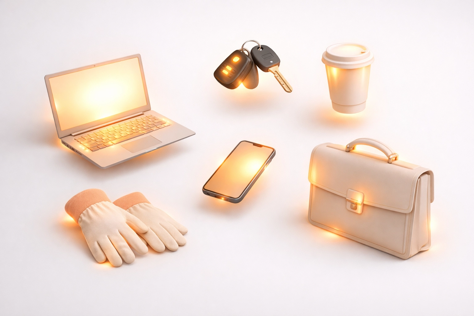 Everyday objects like laptop and coffee cup representing daily worship opportunities