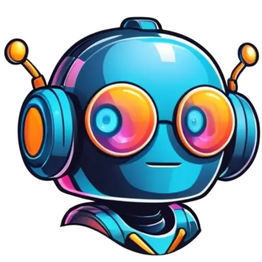 Vibrant friendly blue chatbot mascot