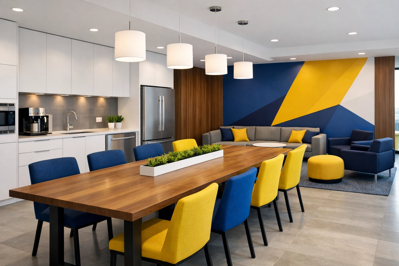 Impeccably clean corporate breakroom in Brookfield, providing a healthy environment for office employees.