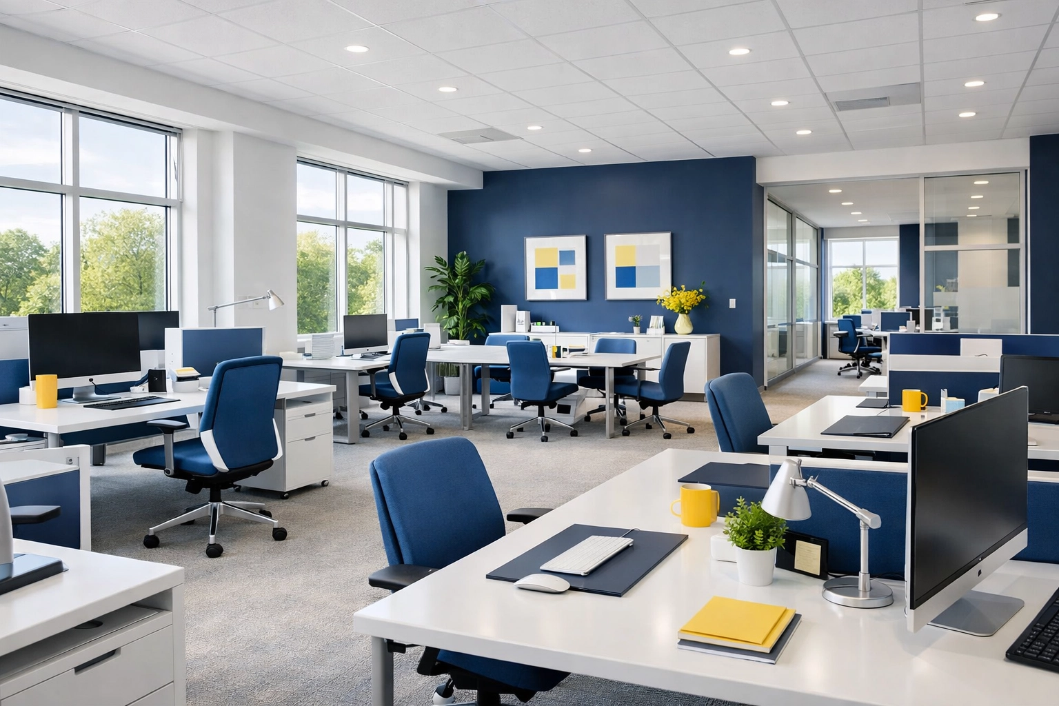 Clean modern office space in Templeton, MA, showcasing professional commercial cleaning services.