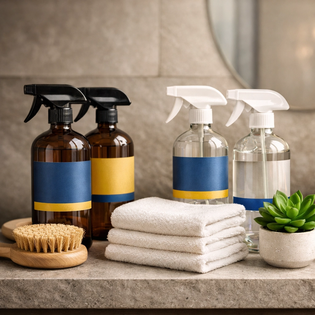 Eco-friendly and non-toxic supplies used by the best house cleaning services in MA for green homes.