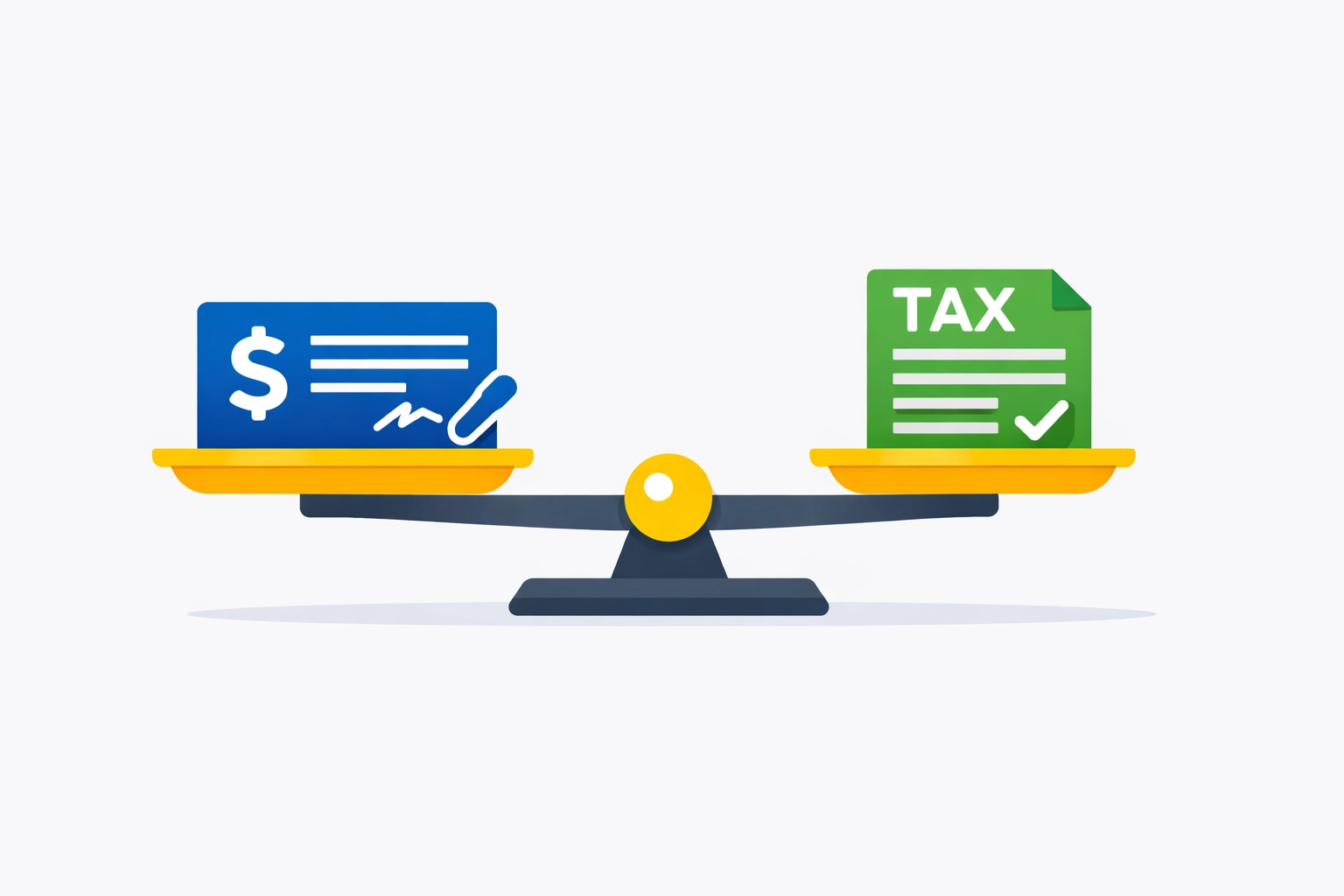 A balanced scale icon representing accurate income tax withholding to help maximize tax refund.
