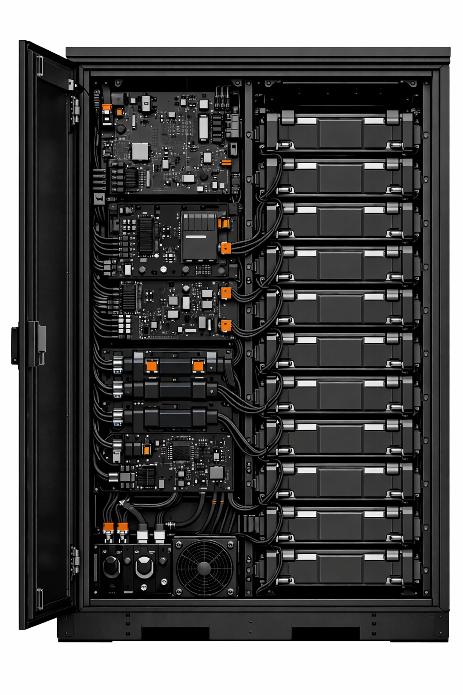 Hardware-Detailansicht eines PV-Speichers mit Batterie-Management-System in Wien.