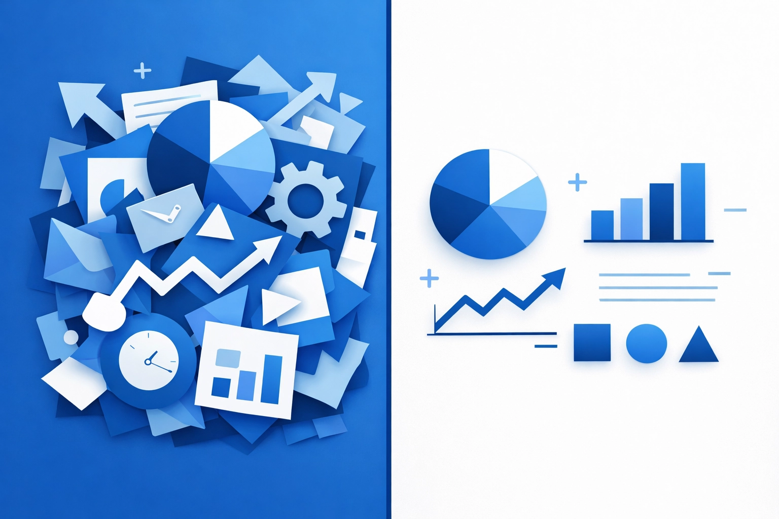 Comparison of a cluttered layout versus a clean web design layout with proper whitespace and hierarchy.
