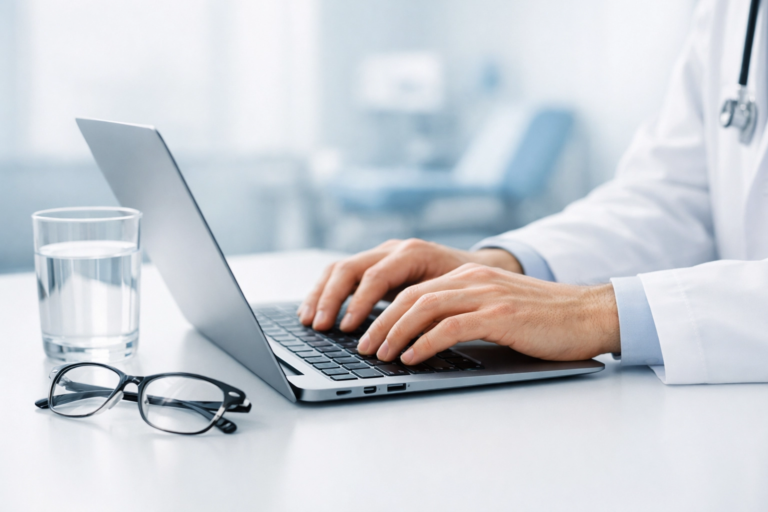 Professional analyzing an optometry aging report to improve revenue cycle and denial management.