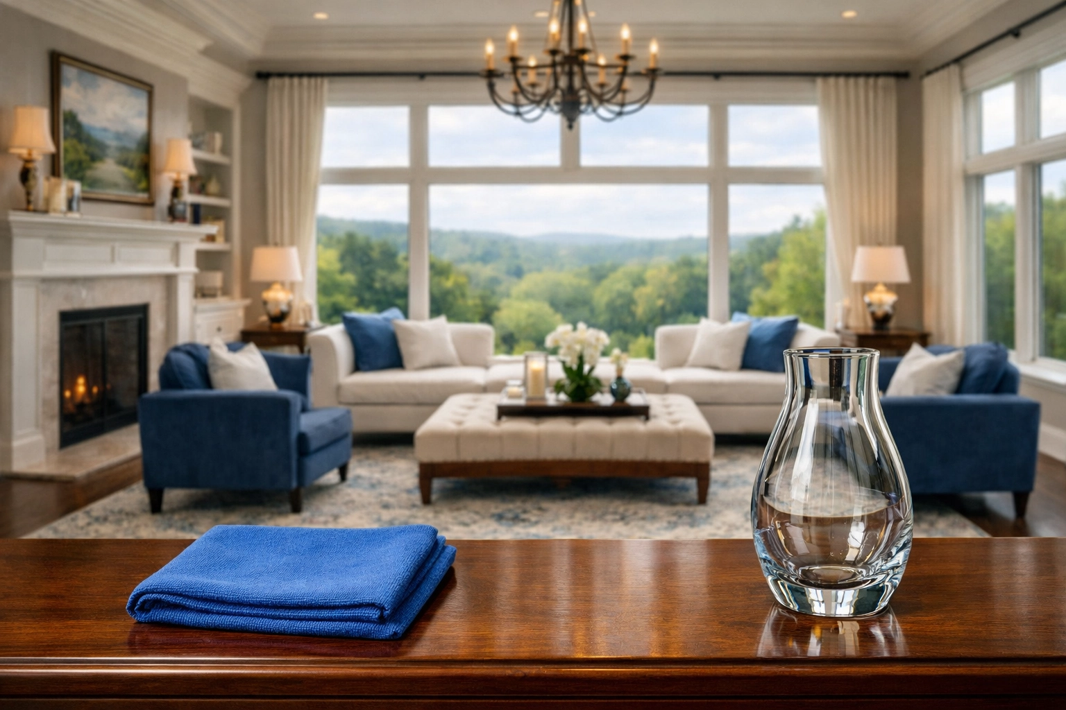 Luxury Winchester home interior maintained with a professional Winchester cleaning routine and microfiber.