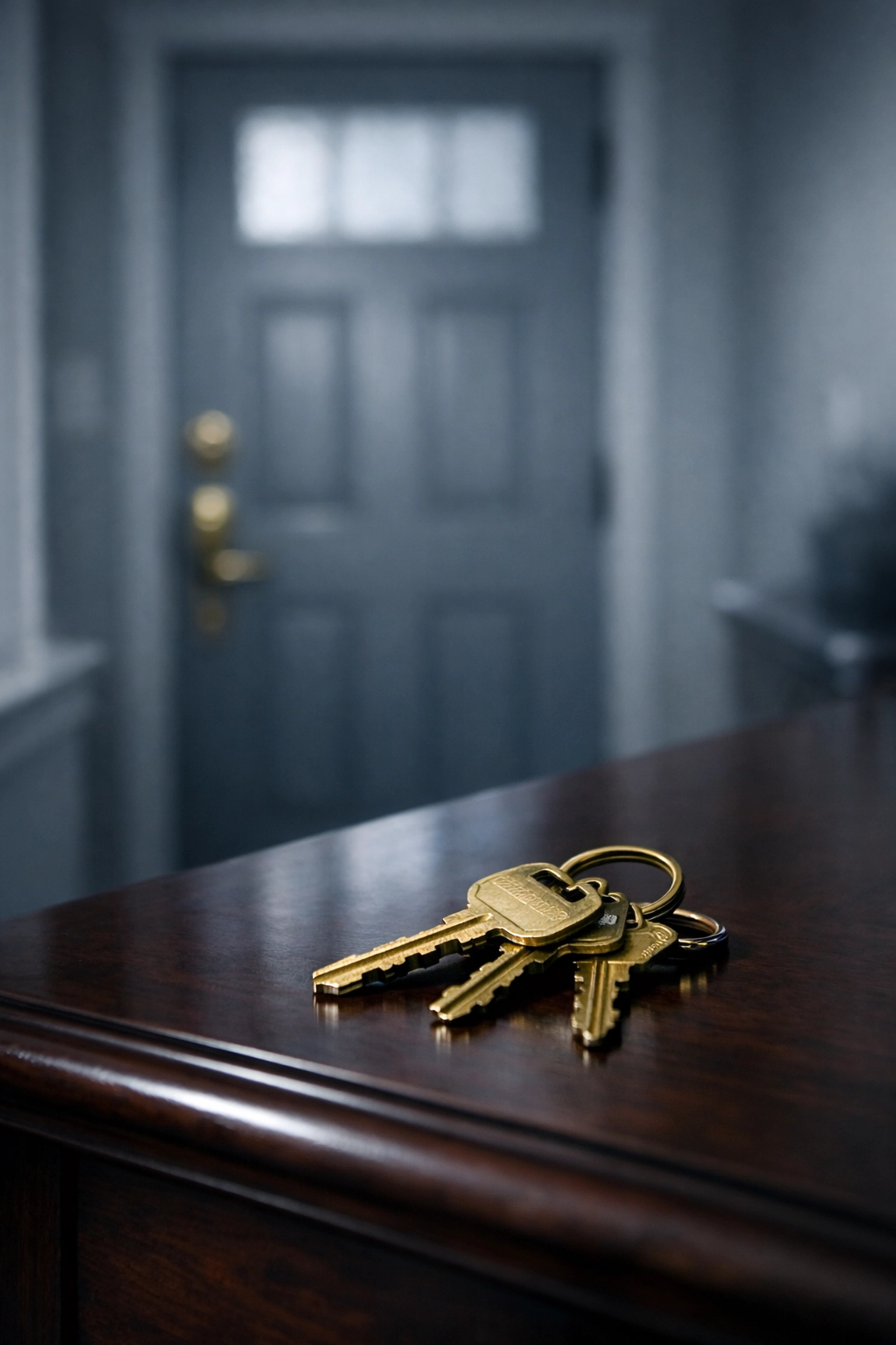House keys on a table representing a Collin County protective order barring a spouse from their residence.