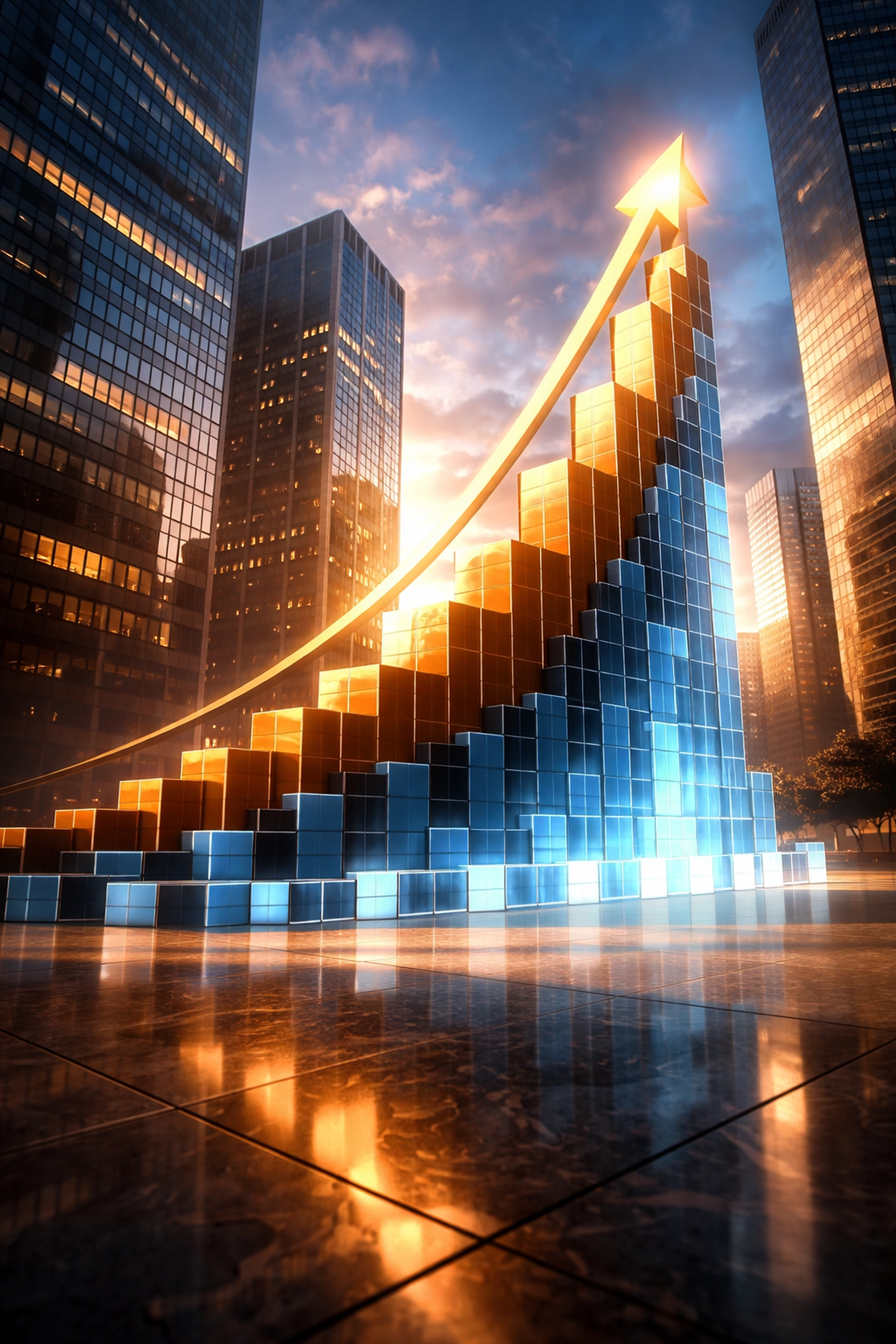 Upward-trending financial graph symbolizing growth in institutional alternative investments and portfolio wealth.