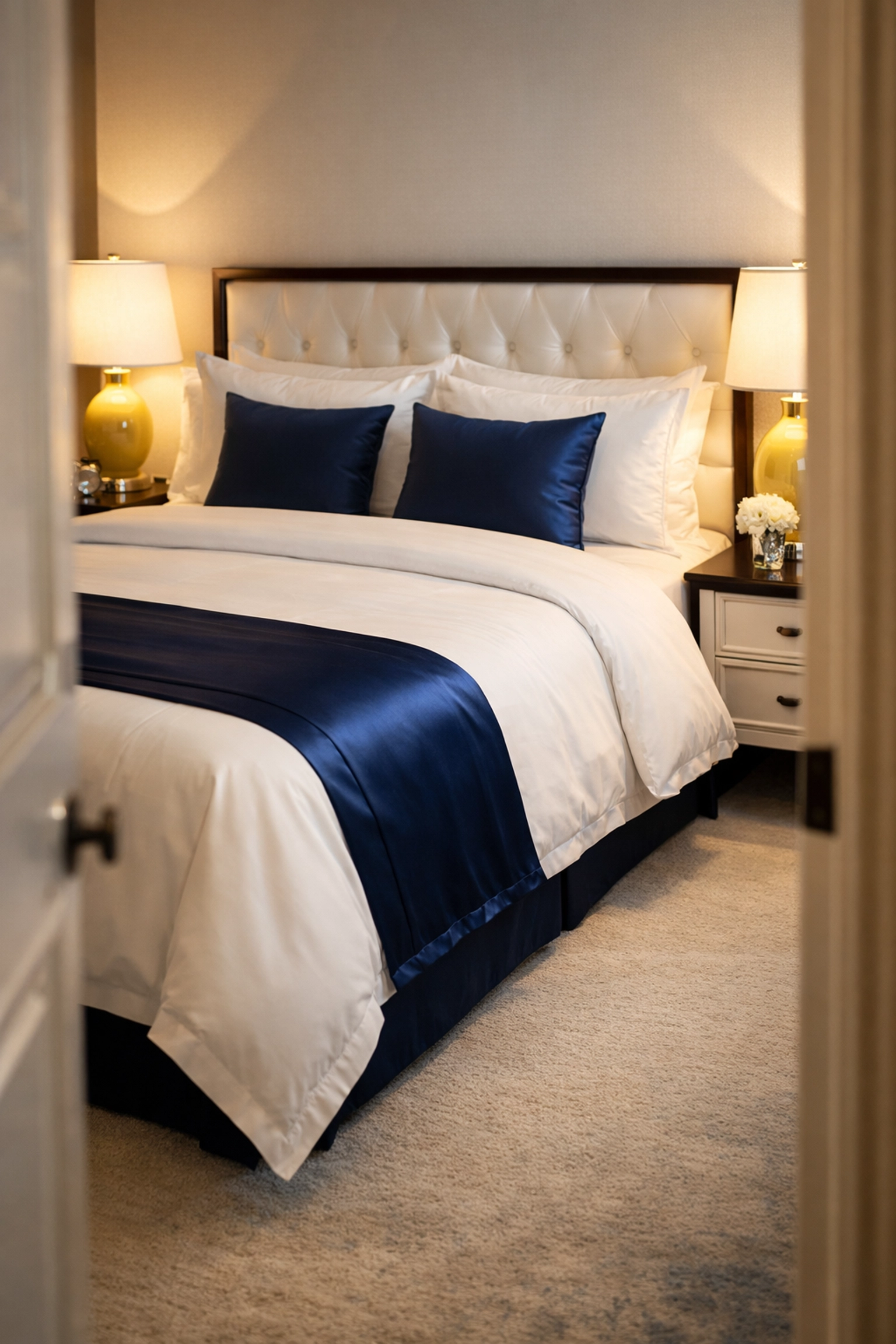 Organized master bedroom cleaned by a professional apartment cleaning service in Westborough.