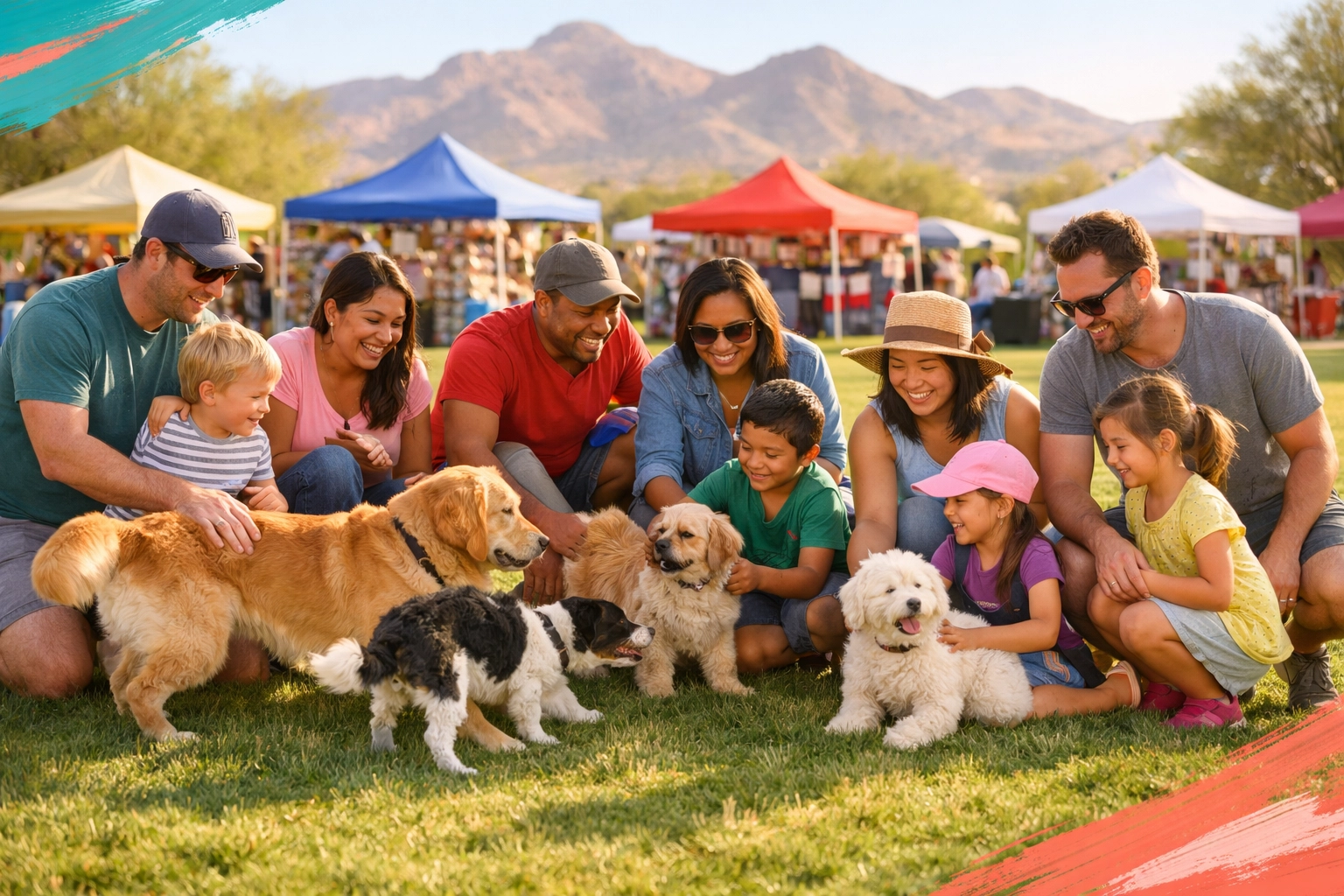 Families with dogs at Dog Days of Glendale community event in Arizona park