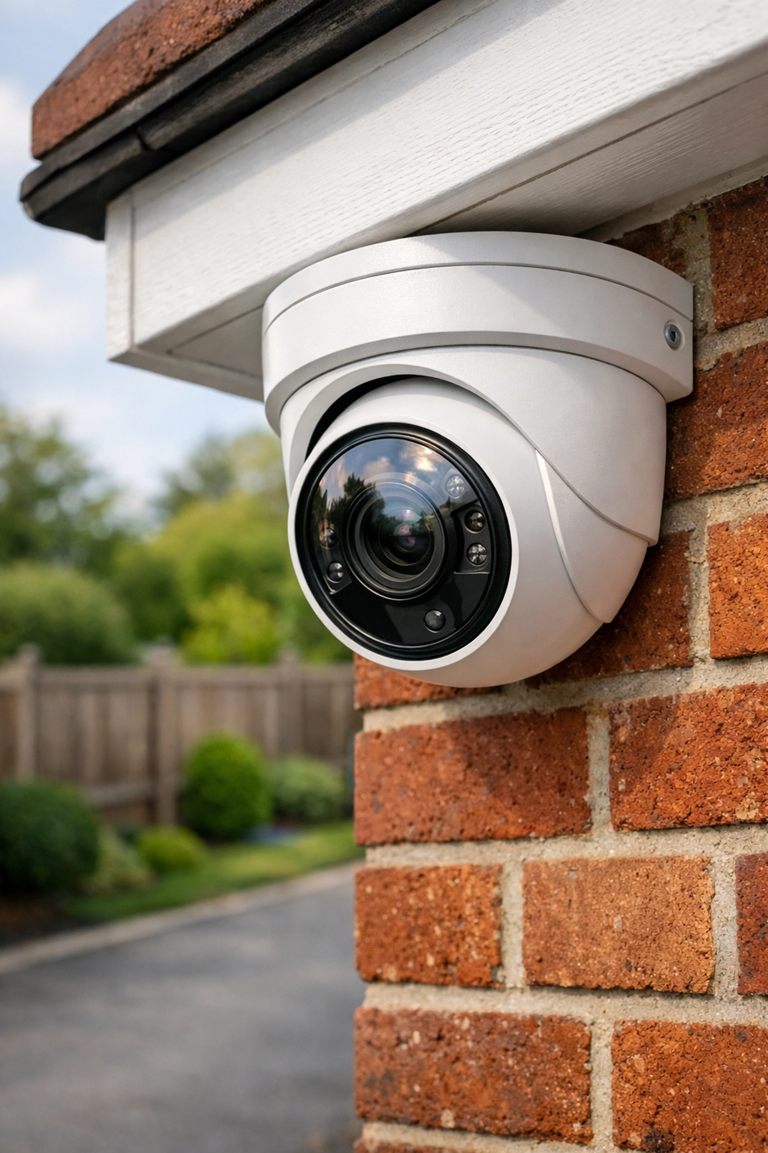 Professional NVR CCTV camera installed on a brick home in Fareham for robust security.
