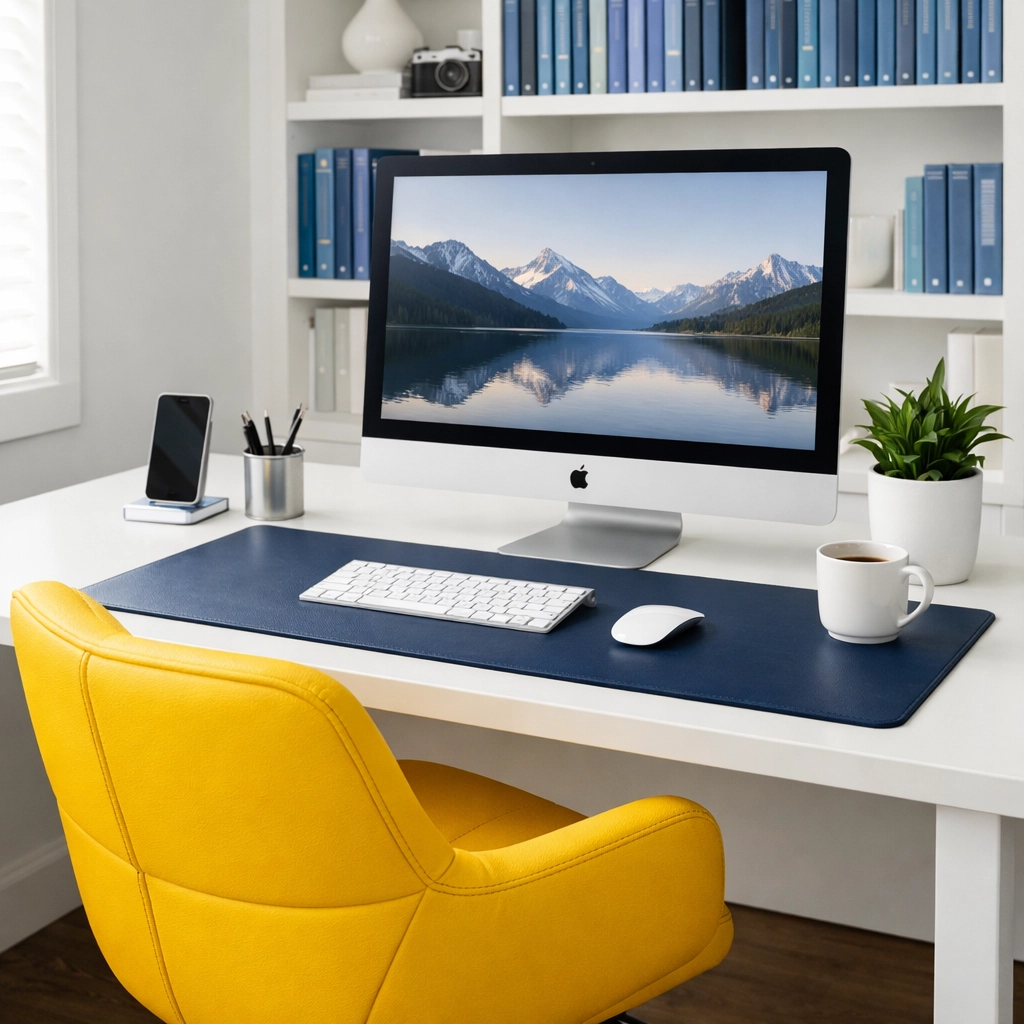 Dust-free home office setup illustrating the benefits of professional house cleaning Dunstable MA.