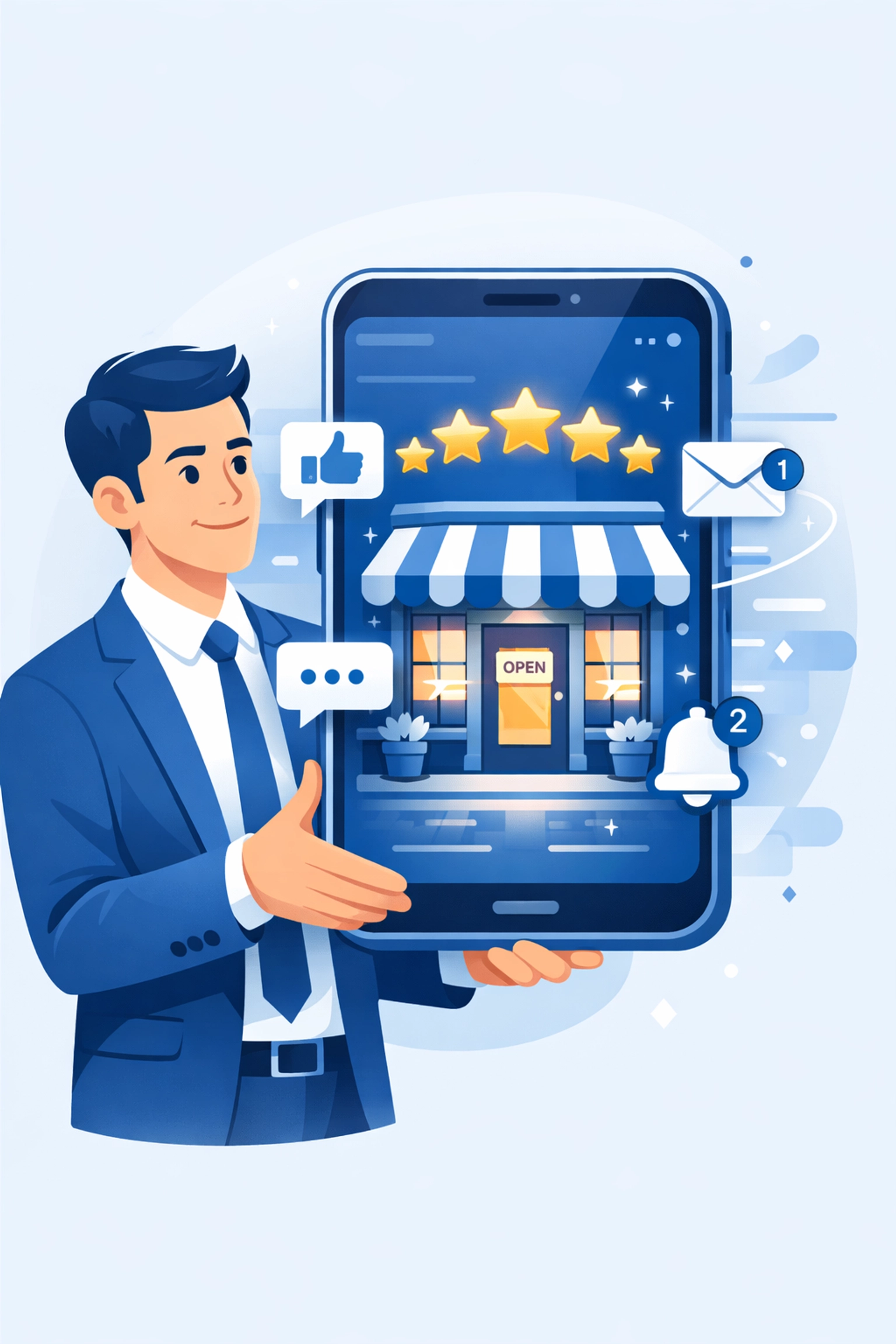 Optimized Google Business Profile for local SEO services on a smartphone interface.