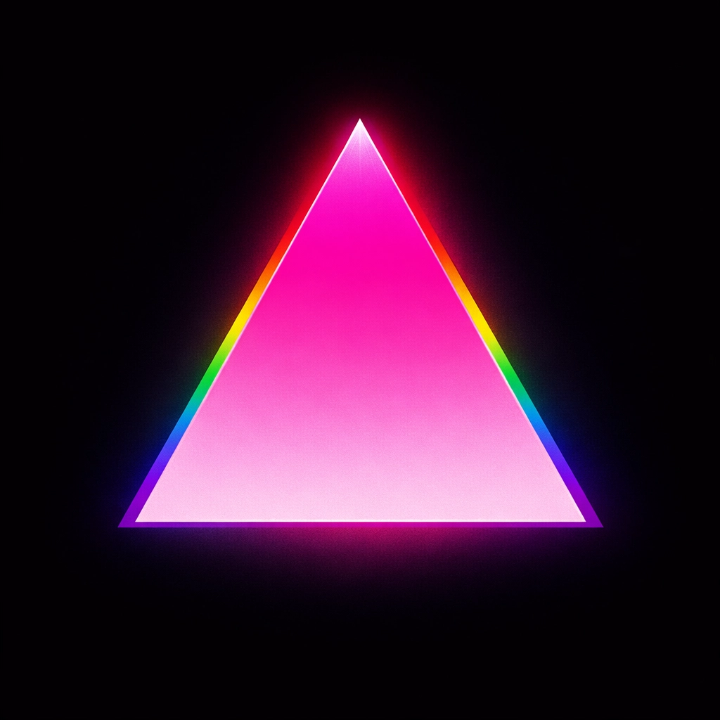 Pink triangle symbol transforming from persecution to LGBTQ+ pride and activism