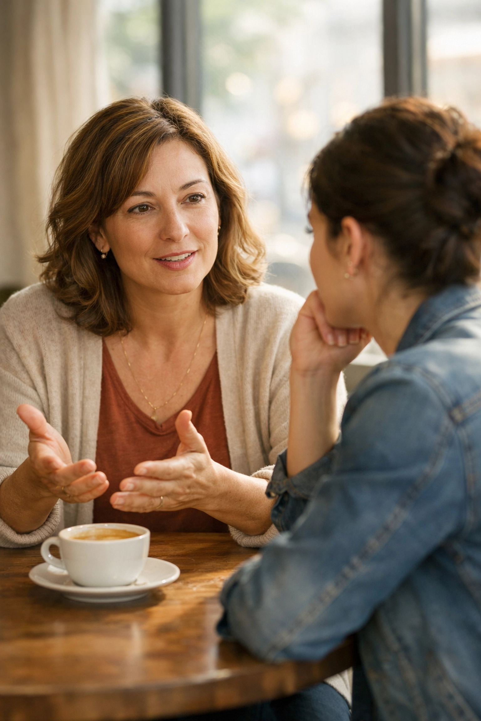 Two women having honest conversation about boundaries and mutual respect in relationships