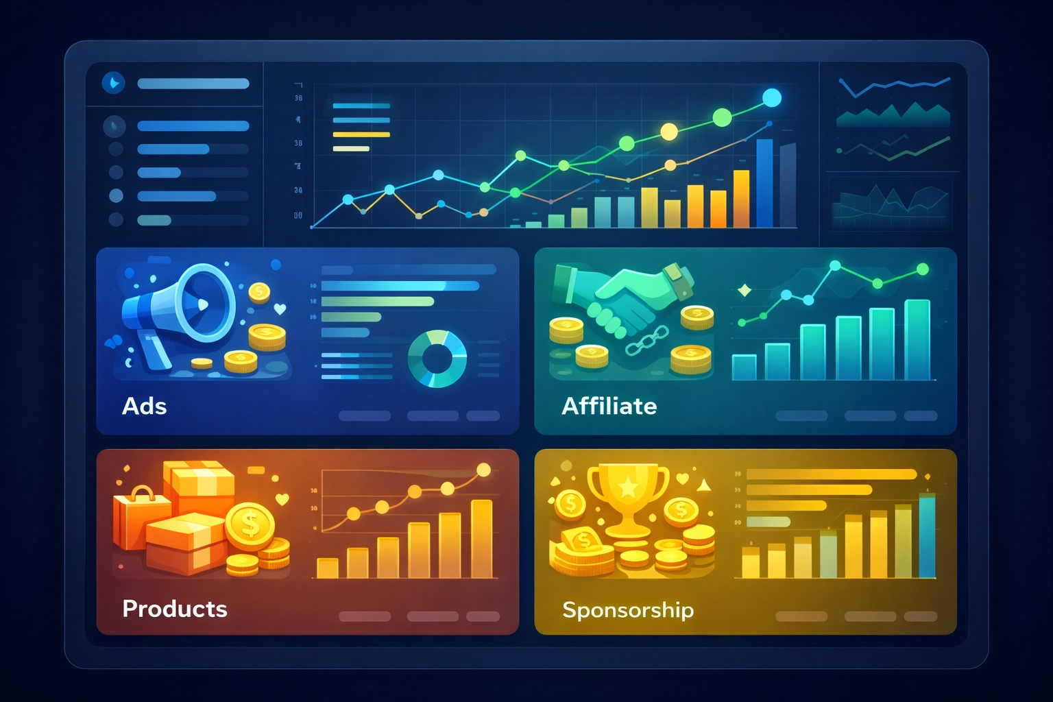 Multiple revenue streams from YouTube Shorts monetization analytics dashboard - Simon Leung