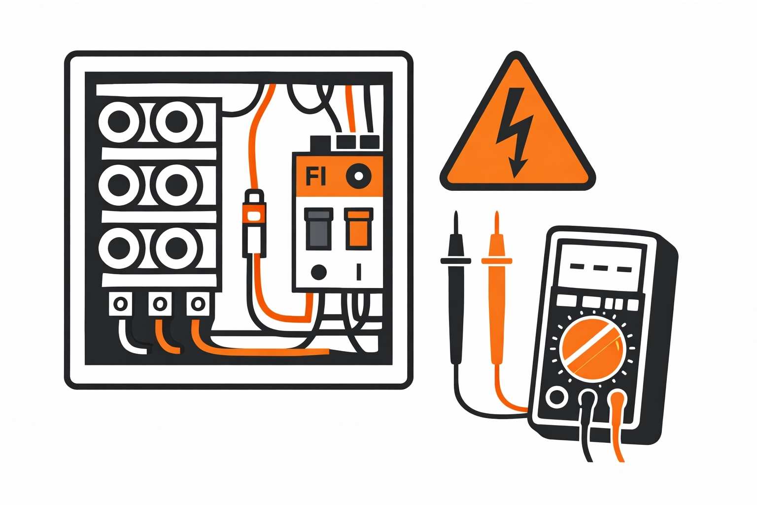 Elektriker prüft Altbau-Sicherungskasten mit Messgerät in Wien