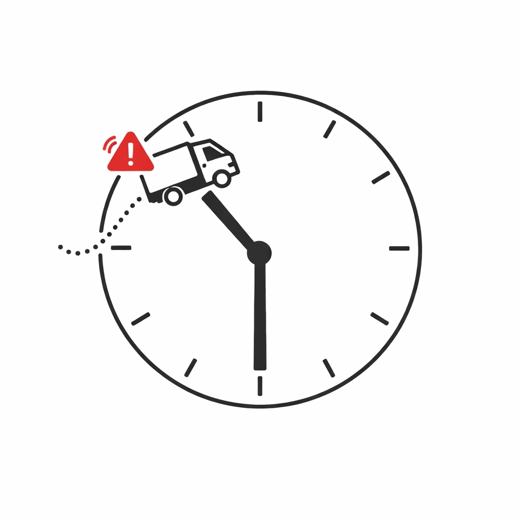 After-hours vehicle movement alert showing HVAC truck location tracking outside business hours