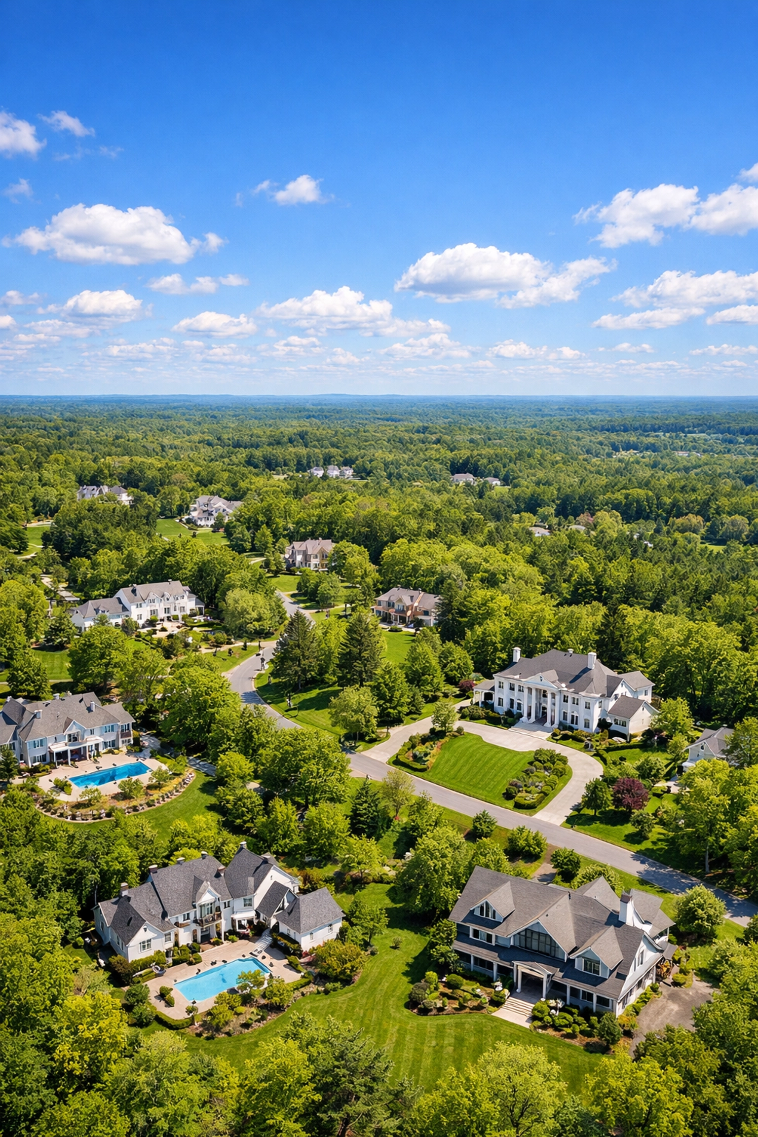Luxury residential neighborhood in Carlisle Massachusetts, showing the service area for post construction cleaning.