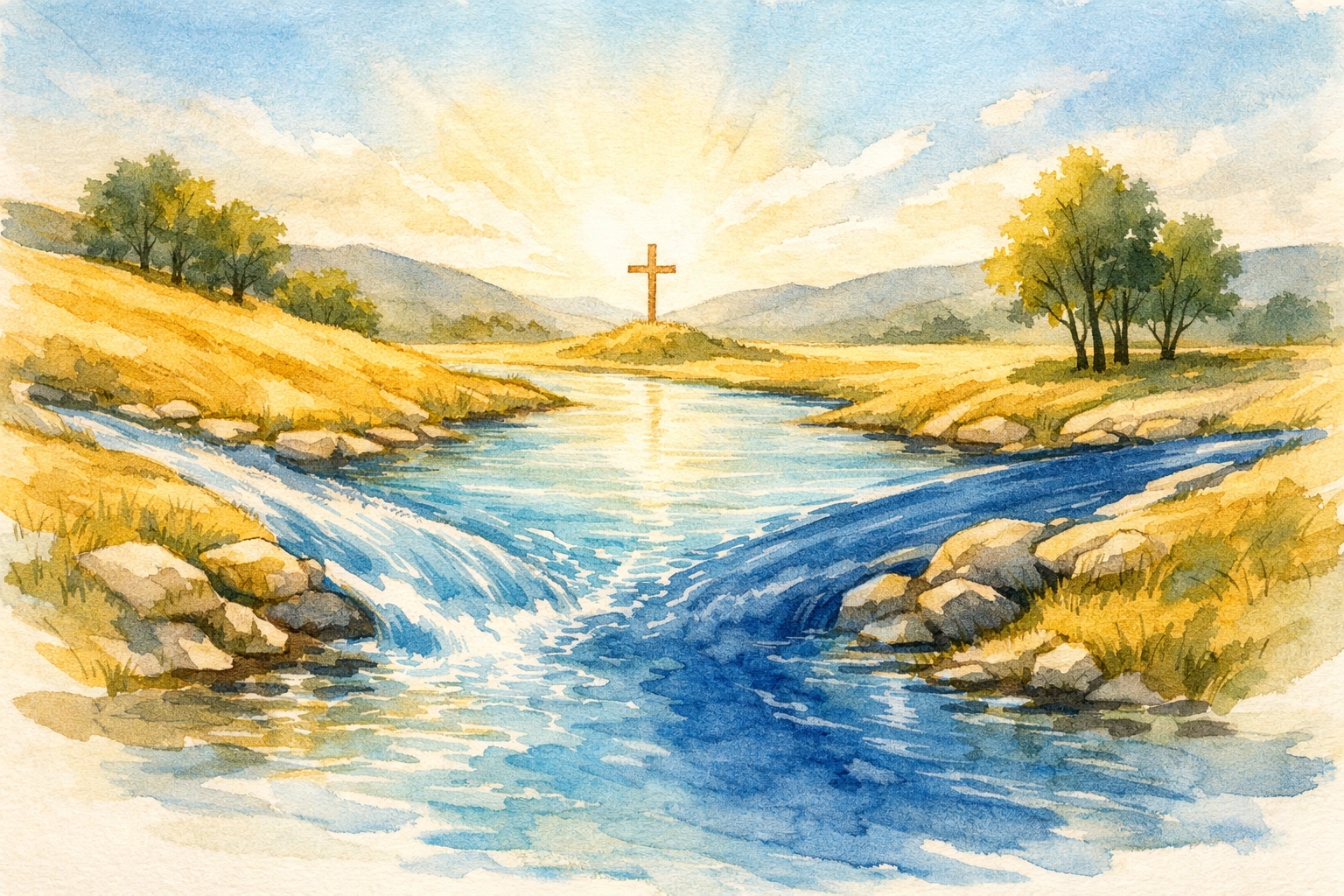 Two streams merging into one clear river to represent an integrated life of faith and integrity by Dr. Layne McDonald - www.laynemcdonald.com